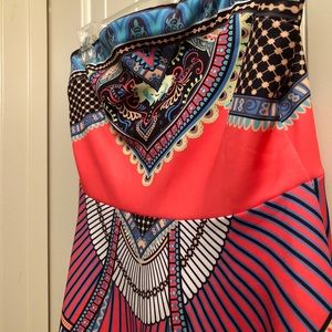 Tribal Flying Tomato Strapless Dress